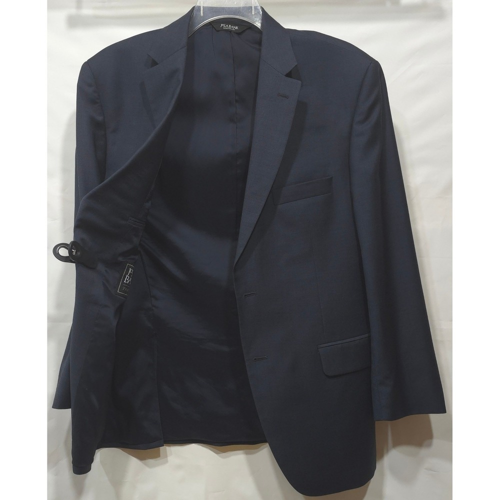 Jos. A. Bank Traveler Navy Blue 100% Wool Blazer Sport Coat 43 Regular Mens